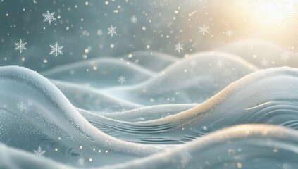 Abstract fractal background illustration featuring a blue jellyfish in water with winter snowflakes and glowing star lines for a festive Christmas holiday wallpaper design