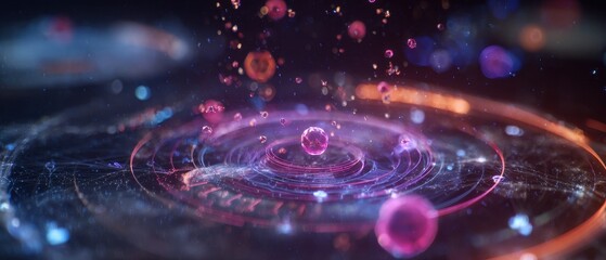 Dynamic Abstract Network with Glowing Spheres and Vibrant Light Trails - Futuristic Science, Technology, and Data Background.