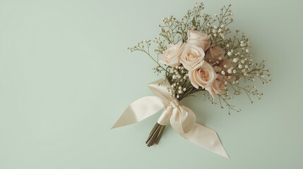 Delicate bouquet of light pink roses