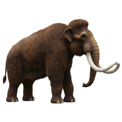 Prehistoric Woolly Mammoth Isolated on White Background 3D Render"