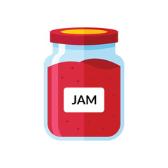 Fruit jam flat vector illustration isolated on white background