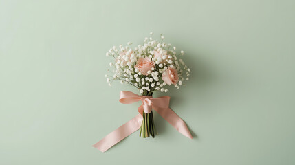 Delicate pink flower corsage