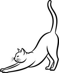 Stretching cat line art © Rupa