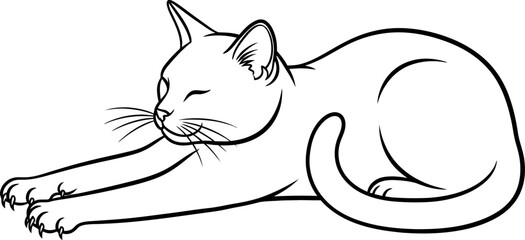 Stretching cat line art © Rupa