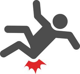 Flipping Pictogram Carelessness Illustration of Winter Safety Attention 넘어지는 픽토그램 겨울철 안전 주의 부주의 일러스트 
