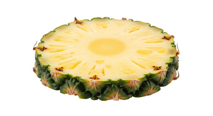 Fresh pineapple slice on white background