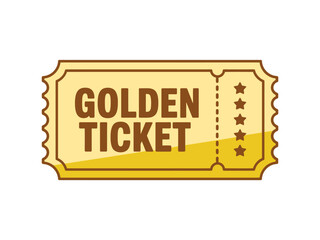 A vibrant golden ticket graphic symbolizing exclusive access or a special prize