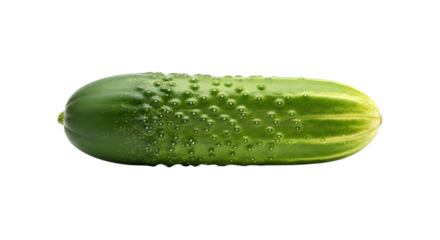 Fresh green cucumber with water droplets