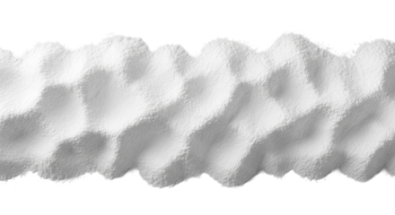 sprawling, ultra photorealistic crystalline snowdrift texture, defined contours, top view isolated on a seamless transparent background with maximum copy space. concept for winter advertising