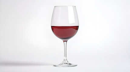 Elegant glass of rose wine on a white background showcasing its delicate pink hue and slender stem in a sophisticated and refined setting for wine enthusiasts and connoisseurs.