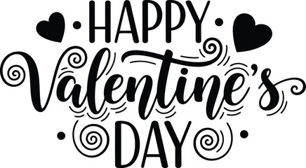 Happy valentine's day lettering design. romantic holiday typography for cards & greetings © SAIF820