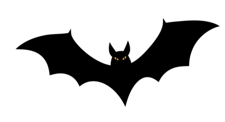 Angry bat flying in dark night