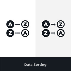 Data sorting icons illustrating organization filtering management workflow processes efficiency