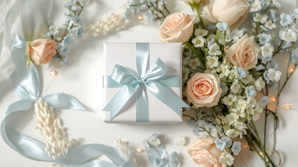 Elegant gift box with delicate flowers