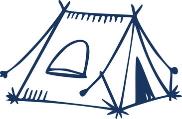 Hand Drawn Camping Tent Illustration
