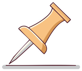 Illustration of a push pin puncturing a line representing a document element.