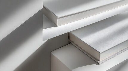 Minimalist book cover photography with soft shadows