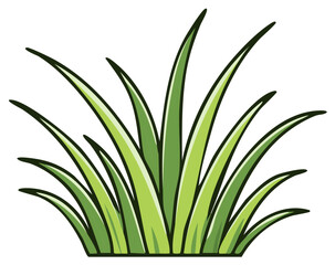 Obraz premium Cartoon Illustration of Green Blades of Grass Isolated for Design