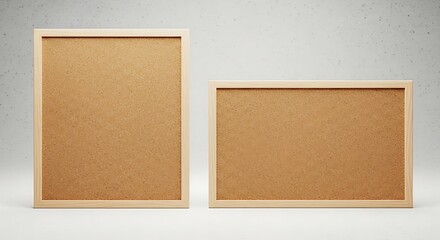 Blank Cork Board Notice Frame Isolated on Wall