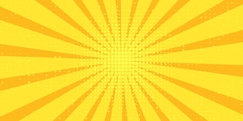 yellow rays background pop art