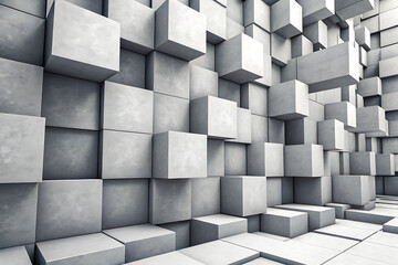 Abstract 3d background featuring a geometric composition of cubic shapes to create a modern and minimalist digital design