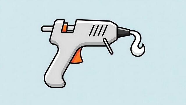 Hot Glue Gun Illustration on Light Background.