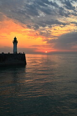 Leuchtturm bei Saint-Valery-en-Caux,  Normandie