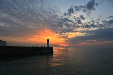Leuchtturm bei Saint-Valery-en-Caux,  Normandie