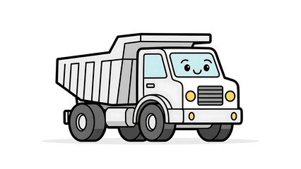 Cartoon Dump Truck Illustration Vehicle.