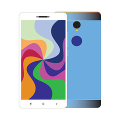 smart phone with colorful wallpaper