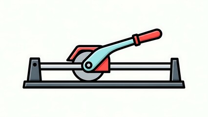 Tile Cutter Tool on White Background.