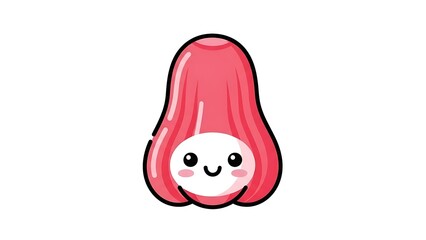 Cute Cartoon Character Pink Hair Illustration.