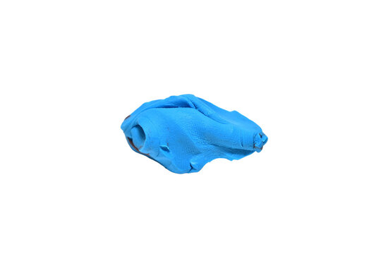 A piece of blue plasticine isolated on a PNG background.
