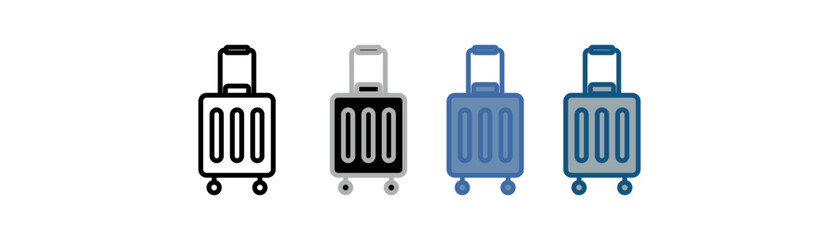 
baggage icon set multiple style collection with suitcase design
