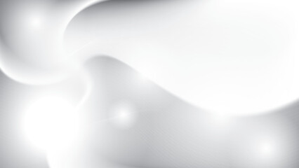 Abstract white and gray color, modern design stripes background with curve lines and glowing light, bokeh. Vector illustration.