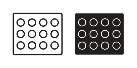 Apps icons vector glyph flat style. Stroke with editable size icons