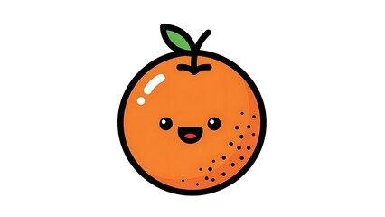 Obraz premium Cartoon Orange Fruit Character Illustration.