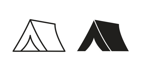 Camping icons vector glyph flat style. Stroke with editable size icons © Ranveer