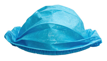 Light Blue Disposable Bouffant Cap Isolated On Transparent Background For Medical Healthcare Food Service And Industrial Applications