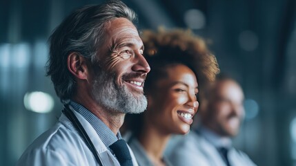 Medical professionals smiling in office