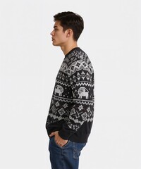 smiling filipino guy on oversized shirt fit model pose on white background