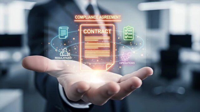 A professional holding a contract illustration for the concept of business deals.