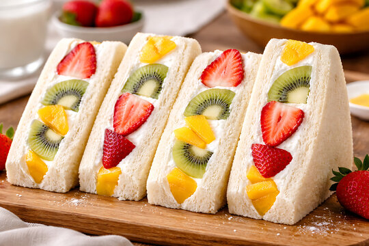 Close up of Japanese Fruit Sando