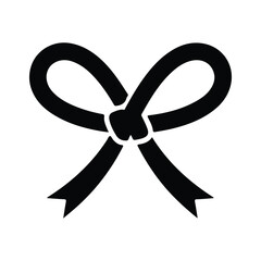 Valentine Flowing Ribbons Silhouette Icon