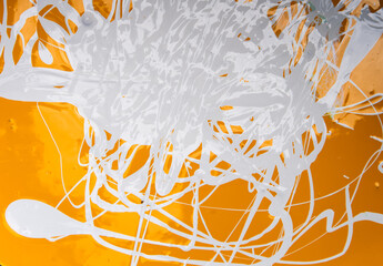 Abstract fluid art painting in acrylic paints