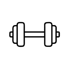 Dumbbell icon in minimalist style on white background  