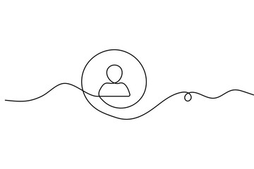 Person avatar profile symbol single line art illustration for corporate identity web design