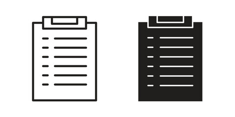 List icons vector glyph flat style. Stroke with editable size icons