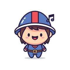 Cute Construction Worker Vector Illustration