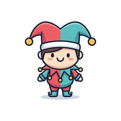 Cute Jester Character Vector Illustration